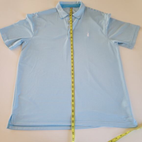 Johnnie-O Men's Polo Shirt XL Blue Striped Casual Golf Active Wear Surf - Picture 8 of 10